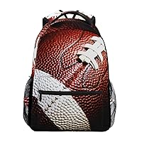 ALAZA Close Up Of American Football Sports Large Backpack Personalized Laptop iPad Tablet Travel School Bag with Multiple Pockets
