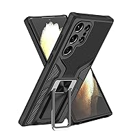 Kickstand Case for Samsung Galaxy S22 Ultra, Military Grade Drop Protective Phone Case Work with Magnetic Car Mount Compatible with Samsung Galaxy S22 Ultra (Black)