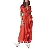Free People Maisle Dress for Women - Short Sleeves with Elasticated Waistline, Stylish and Breathable Dress