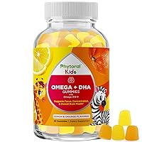 Vegetarian Omega 3 Gummies for Kids - Delicious Kids DHA Omega 3 6 9 Gummy Vitamin Gelatin Fish and Gluten Free Non-GMO - Plant Based Omega 3 DHA Gummies for Vision Immunity Heart and Brain Support