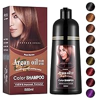Wine Red Hair Dye 16.9 Fl Oz, Argan Oil Wine Red Hair Shampoo, 3 in 1 Hair Dye Shampoo, Easy To Use, Semi-Permanent Hair Color Shampoo (wine red)