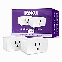 Roku Smart Home Indoor Smart Plug, 2-Pack - WiFi Smart Plugs Works with Alexa & Google Assistant, No Hub Required - Custom Scheduling Timer & Multi-Outlet Sync - Easy-to-Setup Smart Home Products