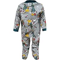 Boys Mickey Minnie and Pluto Trim the Tree Christmas Infant One Piece Pajama (3-6 Months) Grey