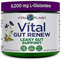 Vital Planet - Vital Gut Renew Powder Supplement for Leaky Gut Repair with L-Glutamine, Marshmallow and Ginger Root, DGL Licorice Root and Organic Aloe Vera, L Glutamine 6000mg 6.88 oz