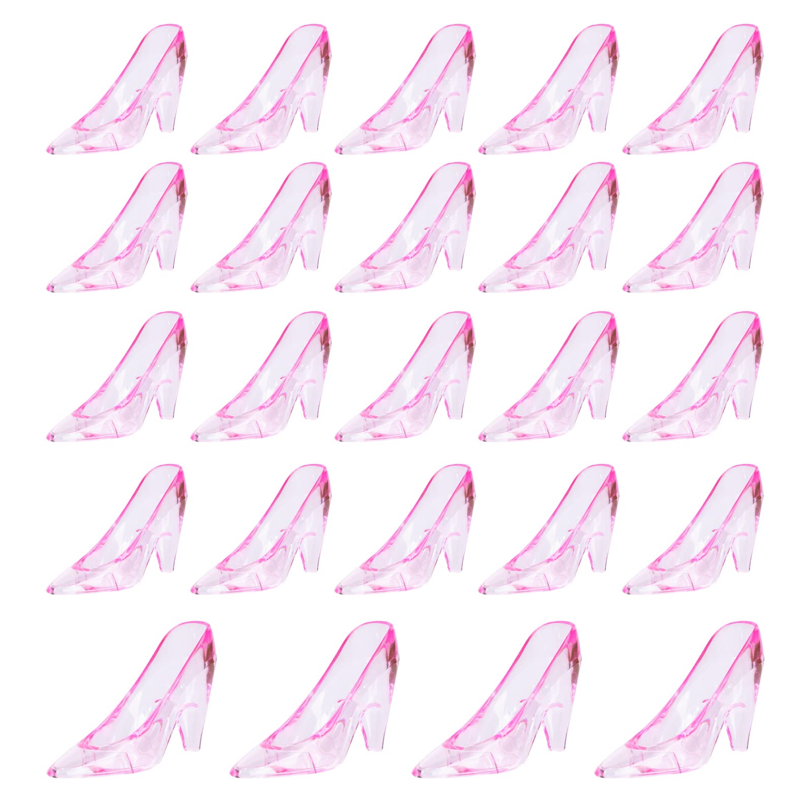ZYFLSQ 24 Pieces Mini Plastic Cinderella Slippers High Heels Princess Shoes for Weddings and Birthday Party Gift Decoration