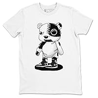 Retro 1 Black White Design Printed Cyborg Bear Sneaker Matching T-Shirt