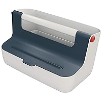 Storage Carry Box, Cosy Range, Hot Desking Box, Organiser Box for Home or Office, Storage Box with Handle, Smart Compartments for Organisation, Velvet Grey, 61250089
