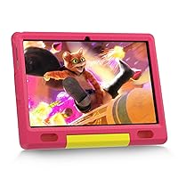 Kids Tablet 10 Inch Android 13 Tablet for Kids, 6(2+4) GB RAM+64GB ROM, Kids Parental Control Tablet, Educational Games, Dual Camera, Kids Tablet with Case (Pink)