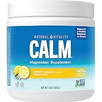 Natural Vitality Calm, Magnesium Supplement, Anti-Stress Drink Mix Powder, Gluten Free, Vegan, & Non-GMO, Sweet Lemon, 8 oz