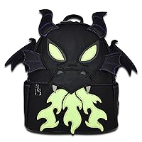 Loungefly GT Exclusive Disney Villains Maleficent Dragon Glow in the Dark Cosplay Mini Backpack