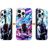 Anime 3D Motion Phone Case Compatible with iPhone 15 Pro Max Shockproof Soft TPU Anti-Scratch Non-Slip Japanese Anime Lenticular Phone Cases for iPhone 15 Pro Max 6.7 Inch