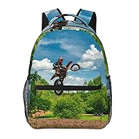 Dirt Bike backpacks for Boys Motocross Backpack for Kids Motocross Bookbag Back to School Back Pack Dirtbike for Girls Men Women