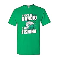 I Don't Do Cardio I Go Fishing Funny DT Adult T-Shirt Tee