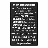 Granddaughter Wallet Card - I Am So Proud of You, I Love You Granddaughter Gifts from Grandma - Granddaughter Birthday Card, My Favorite Granddaughter Gifts, Christmas
