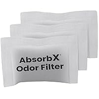 AbsorbX Trash Can Deodorizer 3-Pack, All Natural Activated Charcoal Odor Absorber Absorbs Garbage Smells, Compost Bin Filter Air Freshener for 8 Gal and Larger Trashcans with Compartment