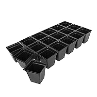 Black Plastic Garden Tray Inserts - 20 Sheets of 18 Planting Pot Cells Each - 3x6 Configuration - Perforated - Nursery, Greenhouse, Gardening