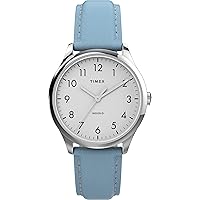 Timex Easy Reader Women's 32mm Blue Leather Strap Watch TW2V25300