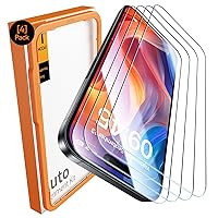 DIMONCOAT 4-PACK for iPhone 15 Pro Max Screen Protector [10X Military Protection][Easy Installation Frame] Compatible iPhone 15 Pro Max 6.7'' HD Diamonds Hard Tempered Glass Case Friendly[Bubble Free]