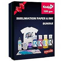 KOALA Sublimation Ink Bundle Kit Set +Sublimation Paper 8.5x11” 120g 100 sheets With Printer Cleaner Kit for Heat Transfer on Tumblers, Tee shirt, Mugs to Personalize your Holiday New Starter Gift