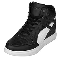 CALTO Men's Invisible Height Increasing Elevator Shoes - Lace-up High-top Fashion Sneakers - 3.8 Inches Taller