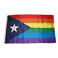 3X5 Puerto Rico Rainbow Gay Pride Flag 3'X5' Banner Brass Grommets