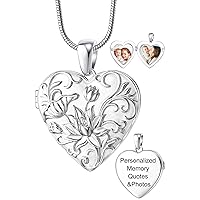 Fanery sue Vintage Locket Necklace that Holds Pictures, Customized Picture Lockets Personalized Heart Locket with Picture Inside -Locket Necklace for Women Mother's Day Gifts