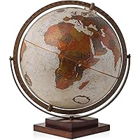 Waypoint Geographic Revolution Globe, 12” Diameter Desktop World Globe, Gyromatic Full-Swing Movement, Decorative Globe For Home or Office Decor, Bronze Metallic