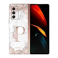 Head Case Designs Officially Licensed Nature Magick Letter P Rose Gold Floral Monogram 2 Vinyl Sticker Skin Decal Cover Compatible with Samsung Galaxy Z Fold2 5G