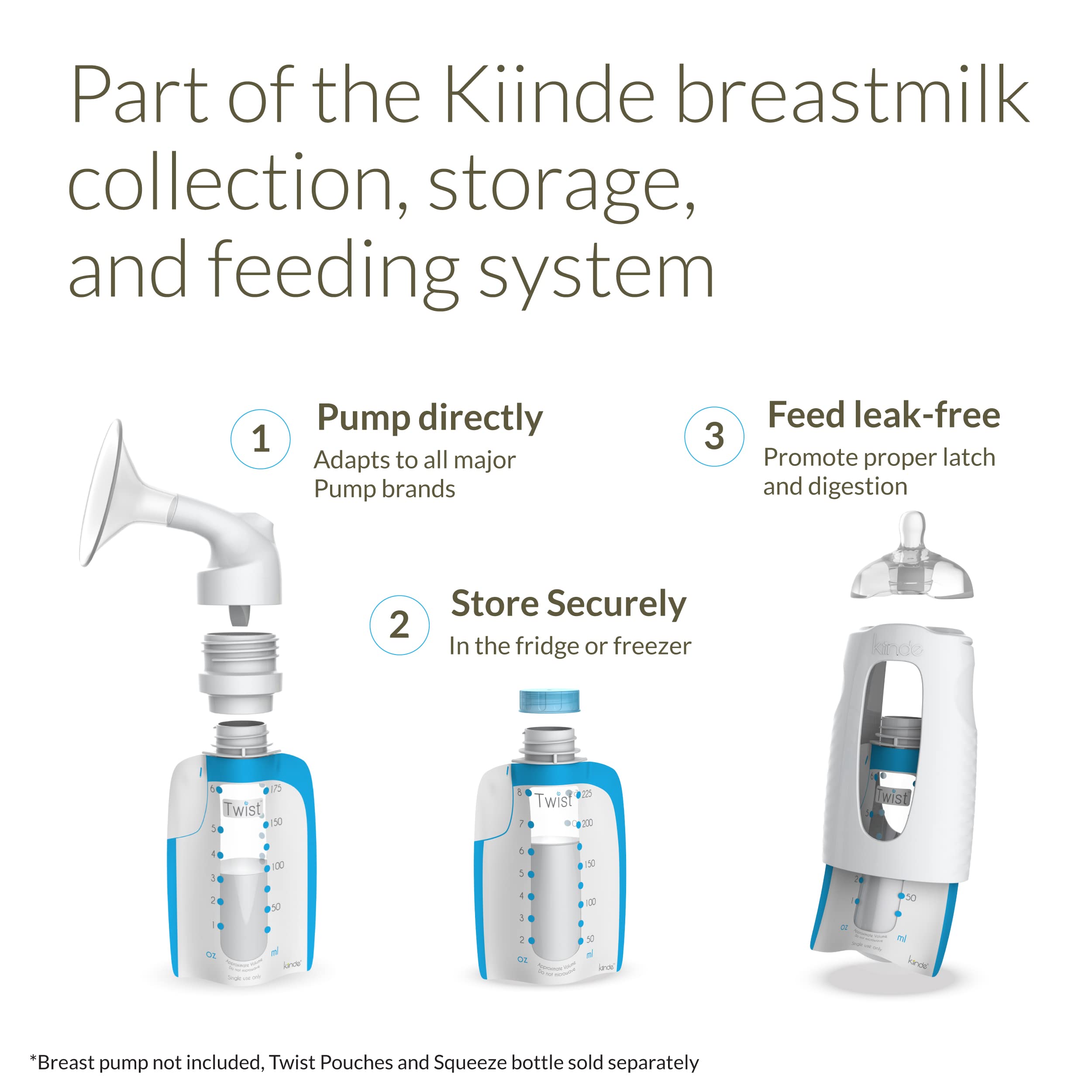 Kiinde Twist Universal Direct-Pump Feeding System and Warmer Gift Set & Twist Active-Latch Nipples for Breast Milk, Discourages Lazy Latching, Seamless Transition Between Bottle and Breast