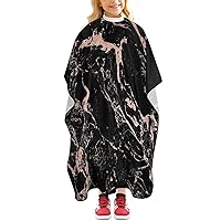 Rose Gold Foil Black Marble Haircut Apron Cute Hair Cutting Styling Barber Cape Cloth Gown for Girls Boys