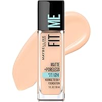 Fit Me Matte + Poreless Liquid Oil-Free Foundation Makeup, Ivory, 1 Count (Packaging May Vary)