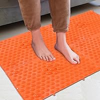 Foot Massage Mat Acupressure Mat Foot Reflexology Walking Toe Plate Massage Pad Bathroom Mat Yoga Mat Anti-Slip Mat Outdoor Game 4PCS (Orange)