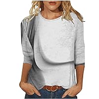 3/4 Length Sleeve Tops for Women, Womens Slim Fit Crewneck T Shirts Summer Dressy Casual Elbow Length Sleeve Blouses