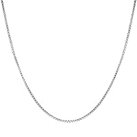 Sterling Silver Chain Necklace for Women Box 1mm Tarnish Resistant Responsibly Sourced - Non-Migrating Clasp Design - Sterling Silver Chain Necklace - Italian Made in Italy - Quality Durable Sturdy 1mm Chain for Women - Quality Gift Box - 925 Sterling Silver Chain Necklace, 14