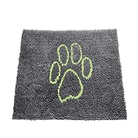 Dog Gone Smart Dirty Dog Microfiber Paw Doormat - Muddy Mats For Dogs - Super Absorbent Dog Mat Keeps Paws & Floors Clean - Machine Washable Pet Door Rugs with Non-Slip Backing | Large Cool Grey