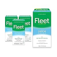 Fleet Saline Enema, 4 Count and Fleet Laxative Liquid Glycerin Suppositories for Adult Constipation Relief | 4 CT | 3 Pack