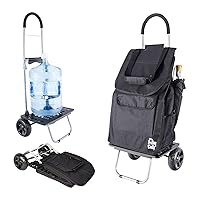 Bigger Trolley Dolly, Black Shopping Grocery Foldable Cart