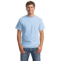Hanes Men's Short Sleeve Beefy T-Shirt (Light Blue) (Small)