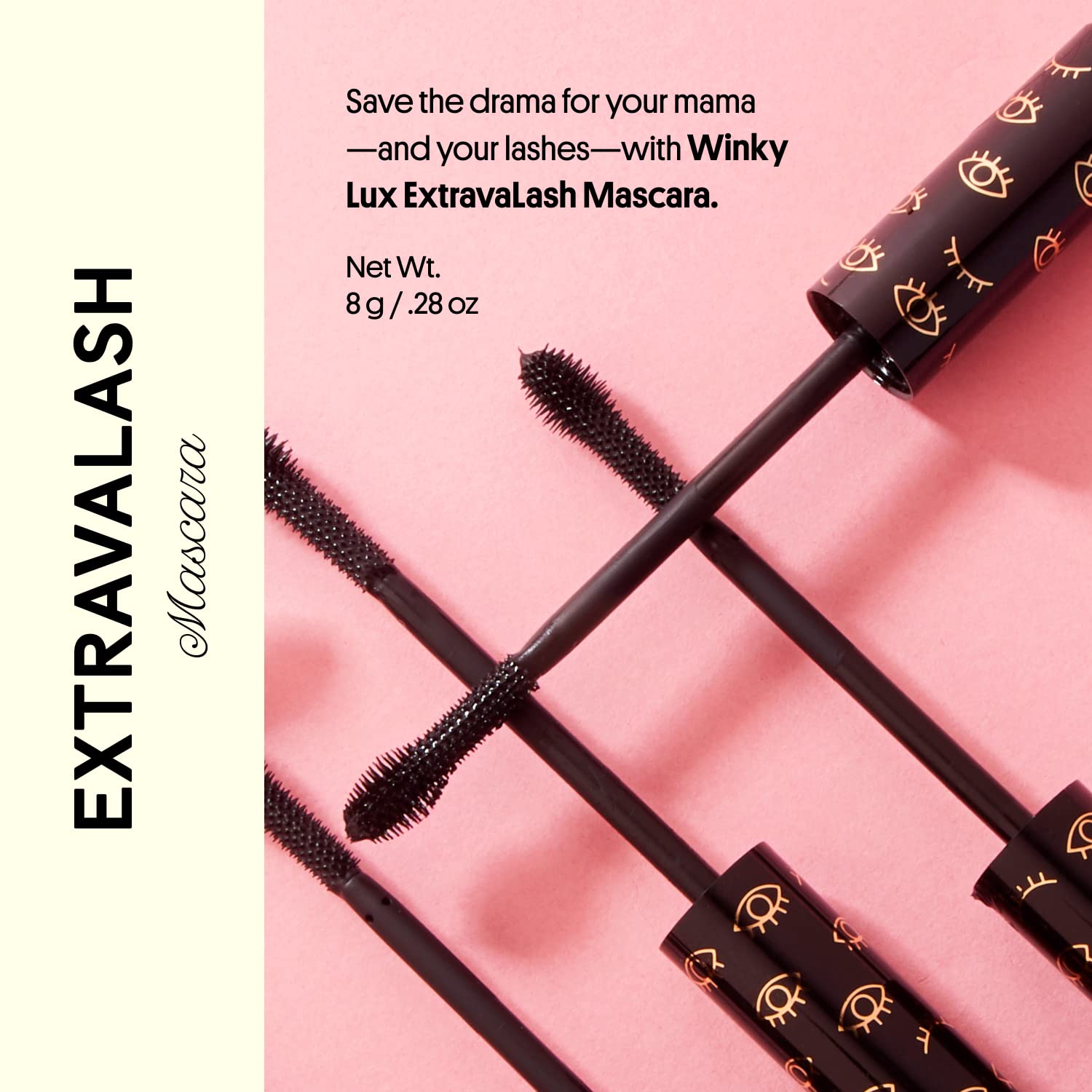 Winky Lux ExtravaLash Mascara, Voluminous Mascara and Lengthening Mascara - Black Mascara Eye Makeup