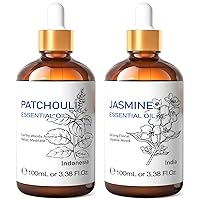 HIQILI Jasmine Essential Oil and Patchouli Essential Oil, 100% Pure Natural for Diffuser - 3.38 Fl Oz