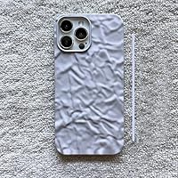 Fashion Folds Shockproof 3D Soft Silicon Phone case for iPhone 13 7 8 Plus X XS 12 XR MAX 11 Pro Mini 14 Cute Cover,Grey,for iPhone 12Pro