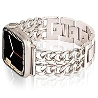 Vamyzji Compatible with Apple Watch Strap 41 mm 40 mm 38 mm, 45 mm 44 mm 49 mm 42 mm Stainless Steel Metal Strap for Apple Watch Series 9 8 7 6 5 4 3 2 1 iWatch SE, Ultra, Ultra 2, Fashion Chain Link