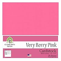 Very Berry Pink Cardstock - 12 x 12 inch - 65Lb Cover - 25 Sheets