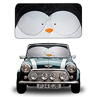 FH Group Windshield Sun Shade, Penguin Print Car Sun Shade Windshield, Reflective Car Sun Shade, (27”L x 58”W) Small Car Windshield Sun Shade, Foldable Sunshade for Car Windshield
