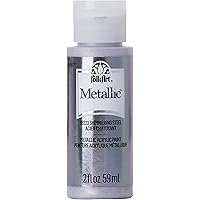 FolkArt Metallic Acrylic Craft Paint, Shimmering Steel 2 fl oz Premium Metallic Finish Paint, Perfect For Easy To Apply DIY Arts And Crafts, 36223