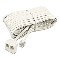 04130 Corded Duplex Jack 25-Feet Almond Landline Telephone Accessory