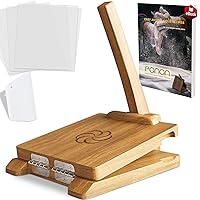panan Wooden Tortilla Press Mexican Tortillera Presser Made from Natural Food-Grade Acacia Wood - Large Wood Pataconera with 50 Pieces Parchment Paper, Dough Cutter and Recipes eBook (Square 10