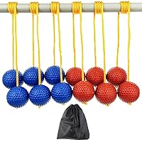 6 Pack Ladder Balls Ladder Toss Balls Replacement with Storage Bag for Toss Match (‎Red Blue)