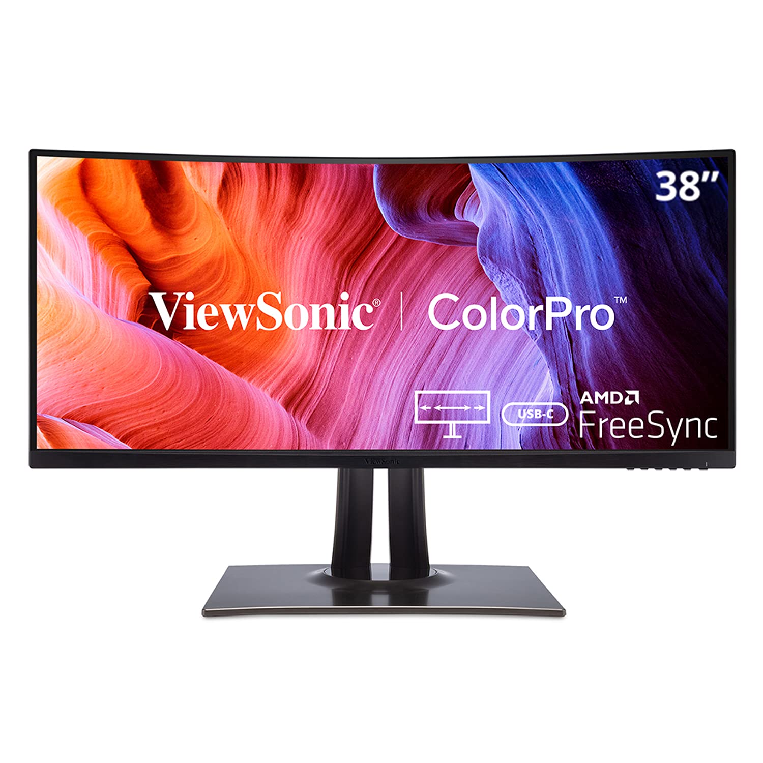 ViewSonic VP3881A 38-Inch QHD Wide 1440p IPS WQHD+ Curved Ultrawide Monitor with ColorPro 100% sRGB Rec 709, Eye Care, HDR10 Support, USB C, HDMI, USB, DisplayPort for Professional Home and Office