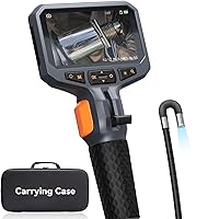 Two-Way Articulating Borescope with Light, Teslong Industrial Endoscope Inspection Camera with Articulated Probe, Flexible Mechanic Fiber Optic Snake Scope Cam for Wall Automotive Engine Inspect-5FT